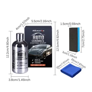 Dimensions of car ceramics coating agent kit including 100ml bottle and sponge