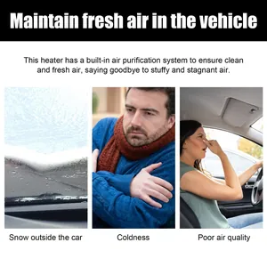 Solar car radiator heater showing air purification and defrosting scenarios