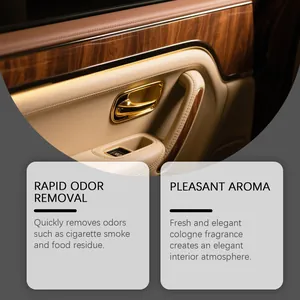 Auto luchtverfrisser detail met elegant interieur en snelle geurverwijdering prestatie.