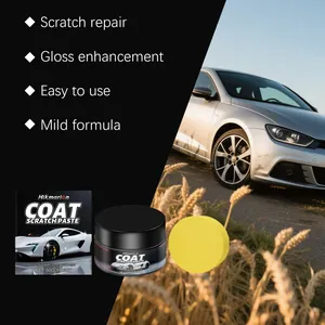 Hikmarion car scratch repair paste kit with applicator sponge and glossy car showcase