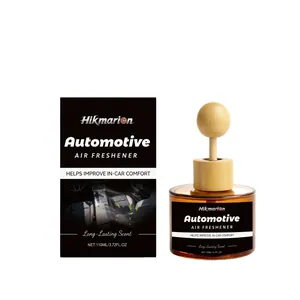 Hikmarion Auto Luchtverfrisser 110ml Langdurige Geur Autoparfum met Houten Dop Fles