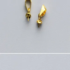 S925 silver gold plated bead cap pendant bail DIY jewelry findings handmade accessories