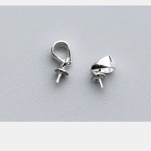 S925 silver DIY jewelry pendant bail cap connectors bead holder findings making supplies
