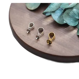 S925 silver pendant bail and pearl cap, handmade DIY jewelry making findings, main display.