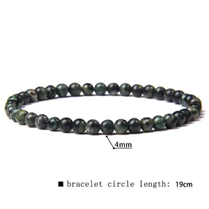Detailed view of 4mm natural map stone beaded bracelet with 19cm circle length information