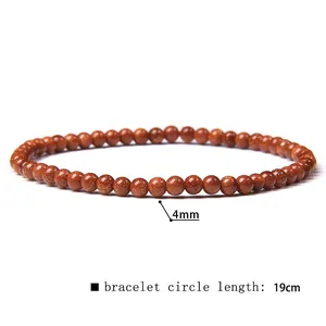 Macro detail of 4mm gold sandstone beaded bracelet showing its 19cm circle length