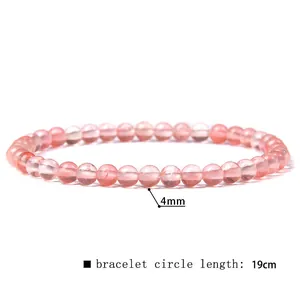 Detailed macro view of a 4mm pink crystal beaded bracelet with 19cm circle length
