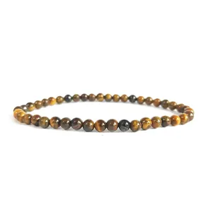 Natural Tiger Eye Lapis Lazuli Amethyst Stone Beads Bracelet For Women Men Handmade Elastic Yoga Healing Crystal Jewelry Gift