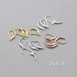 Ganchos de pendientes S925 de plata para creación de joyas DIY en varios acabados
