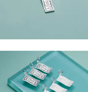 S925 sterling silver $100 bill money pendant for DIY bracelets and necklaces