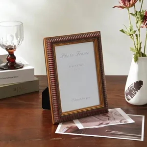 Distressed Glass Antique Picture Frame European Classical American Country Tabletop Art Photo Frame For Desktop Home Decor