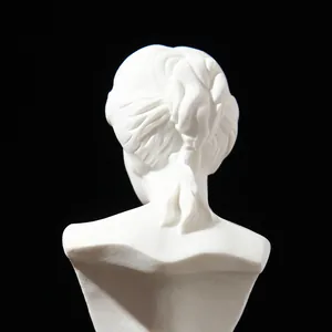 Detailed back view of a minimalist white Greek mythology bust sculpture for home decor