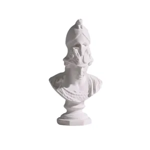 Classical Greek mythology bust statue of Athena in white plaster finish for home decor