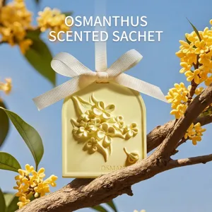 Osmanthus Gypsum Scented Piece Hanging Car Air Freshener Elegant Floral Relief Natural Plaster Tablet Car Home Wardrobe Decor