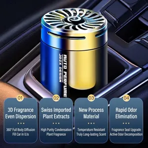 Diffuseur de parfum voiture de luxe en métal avec fragrance solide pour éliminer les odeurs
