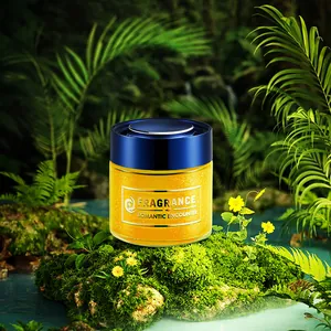 Luxury car fragrance balm for men long-lasting solid cologne scent in a yellow glass jar
