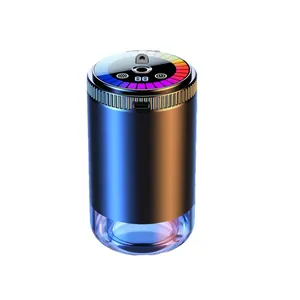Smart car aromatherapy diffuser with RGB ambient light and digital display for fragrance