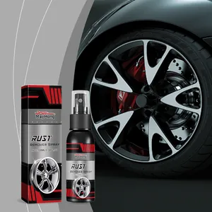 Rayhong car wheel rust remover spray 100ml bottle packaging detail shot for cleaning.