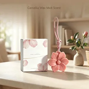 Camellia Scented Wax Melt Tablet Hanging Wardrobe Air Freshener Home Decor Flower Solid Soy Wax Closet Deodorizer Gift