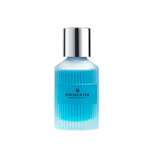 Elegant car perfume aromatherapy ornament with blue liquid in frosted glass bottle