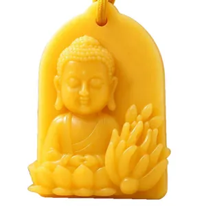 Geurwax hangtablet met Boeddha-motief, citrusgeel voor auto en interieur decoratie