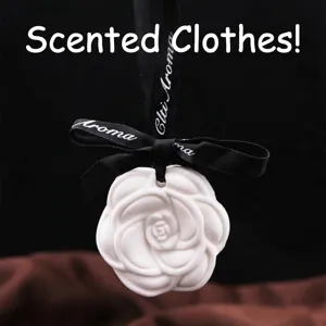 Elegant camellia flower plaster aroma diffuser pendant for closet or car fragrance