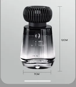 Professional 150ml car aroma diffuser glass perfume bottle dimensions 12cm height 7cm width