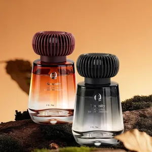 Serenity Gradient Glass Car Air Freshener Modern Grated Cap Diffuser Auto Interior Ornament Long Lasting Fragrance Scented Decor