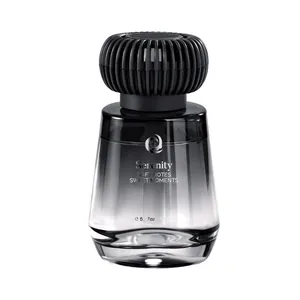 Serenity 150ml car diffuser bottle with black gradient glass and ribbed cap