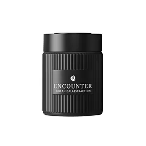 Luxury Encounter matte black car solid perfume balm with botanical abstraction