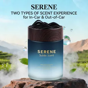 Serene Auto Duftbalsam Fester Lufterfrischer Glasflasche Holzmaserung Deckel Langanhaltendes Aroma Für Auto Haus Büro Luftreinigung