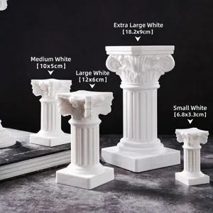 Nordic white Roman column pedestal set for home decor and photo props