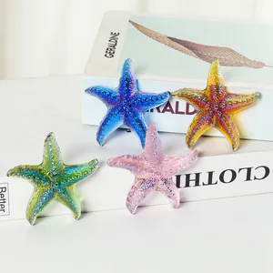 Moda Iridiscente Cristal Blanco Estrella de Mar Adorno Estilo Marino Vidrio Estrella de Mar Figurita Decoración del Hogar Accesorios de Fotografía Celebración Decoración