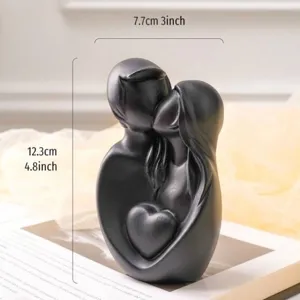 Modern Abstract Couple Embracing Heart Statue Resin Romantic Sculpture For Home Living Room Bedroom Decor Wedding Anniversary Gift