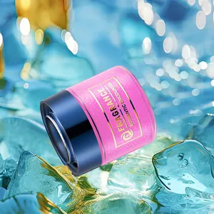 Pink and blue cologne car fragrance solid balm placed on ice cubes for fresh scent