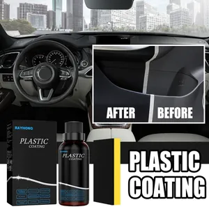 Rayhong Car Plastic Restorer Interni Cruscotto Pelle Lucidante Rivestimento Anti-Invecchiamento Protezione UV Lucentezza Set