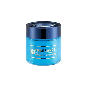 Cologne car solid fragrance balm in blue glitter jar with metallic lid