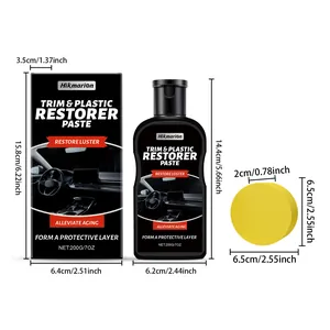 Hikmarion Car Trim and Plastic Restorer Paste Kit with Sponge for Daily Interior Care