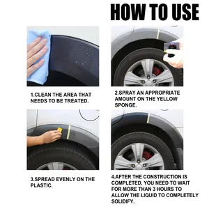 Guida in quattro passaggi per il rinnovatore di plastiche auto sul passaruota.
