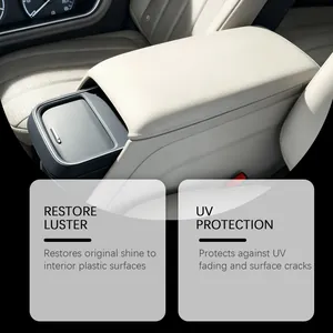 Car interior detailing view showing restoration results and reliable UV protection for plastic parts.