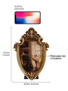 Guida alle dimensioni della cornice per foto in resina dorata vintage per parete e tavolo