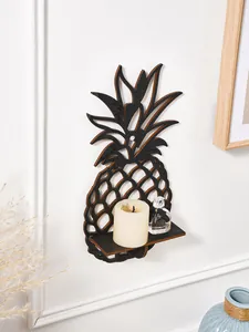 Étagère murale créative en bois en forme d'ananas au design épuré ajouré pour la maison