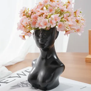 Nordische Kreative Menschliche Körperform Harz Vase Abstrakte Weibliche Büste Statue Kunst Blumentopf Modernes Wohnzimmer Büro Deko