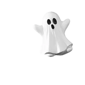Figurine de fantôme blanc en résine faite main pour décoration d'Halloween et de fête