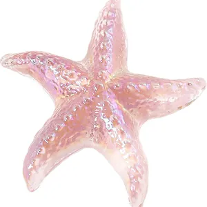 Decoración de estrella de mar rosa irisada con efecto cristal para fiestas y decoración