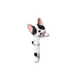 Adorable 3D resin French Bulldog figurine for home light switch and wall decoration