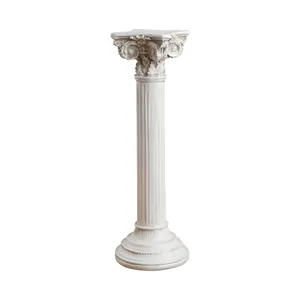 Soporte de columna romana blanca vintage de resina para decoración de mesa de bodas