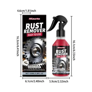 Hikmarion 100ml rust remover spray and box dimensions for metal cleaning