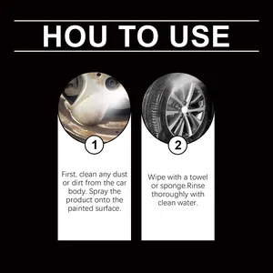 Detailed instruction guide showing how to use the car metal rust removal spray on wheels