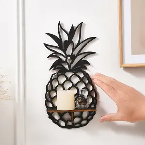 Étagère murale en bois en forme d'ananas au design évidé pour décoration d'intérieur